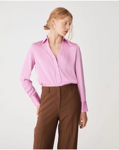 Forcast - Lila V-neck Satin Blouse
