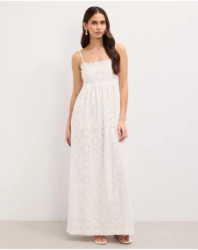 The Fated - Calista Broderie Maxi Dress
