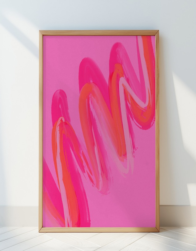 Olive et Oriel - Pinkwave No 6 by Treechild Art Print