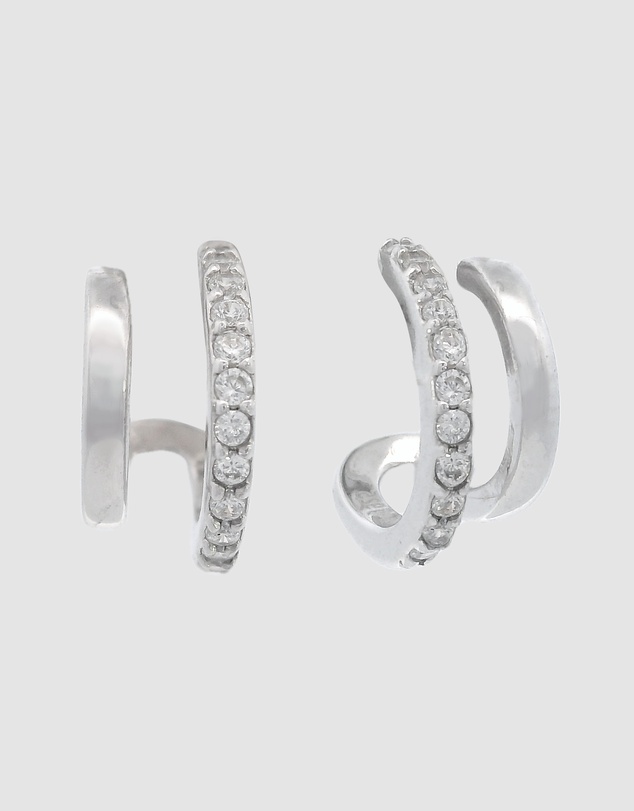 Georgini - GEORGINI MIDNIGHT VELVET RATRI DOUBLE EARRING SILVER