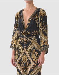 Camilla - Long Split Front Twist Dress