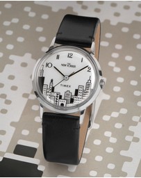 TIMEX - Timex x The New Yorker Marlin® Hand Wind 34mm Leather Strap Watch