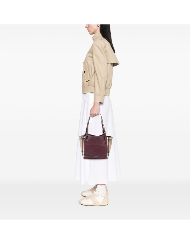 Pre-Loved by Azura Reborn - Pre-Loved Small Leather and House Check Canvas Canterbury Tote