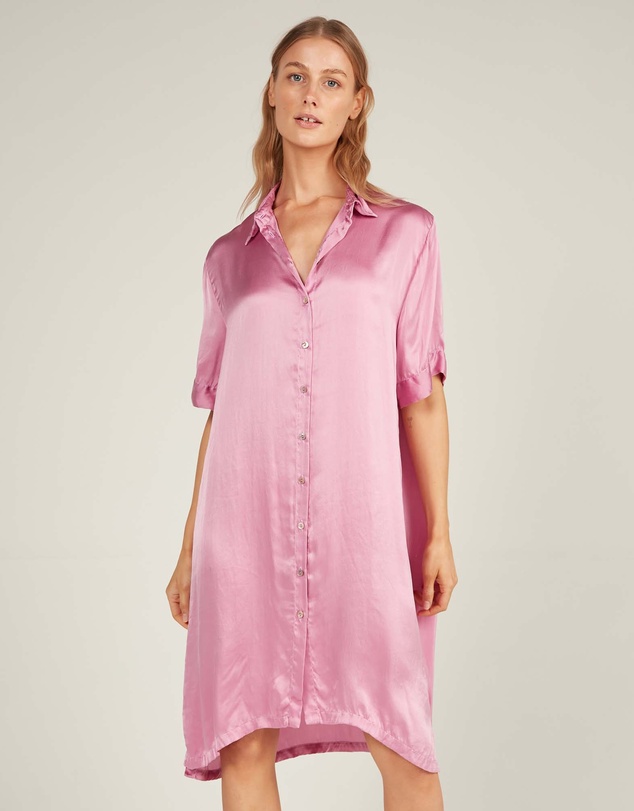 Primness - Glossed Shirt Dress