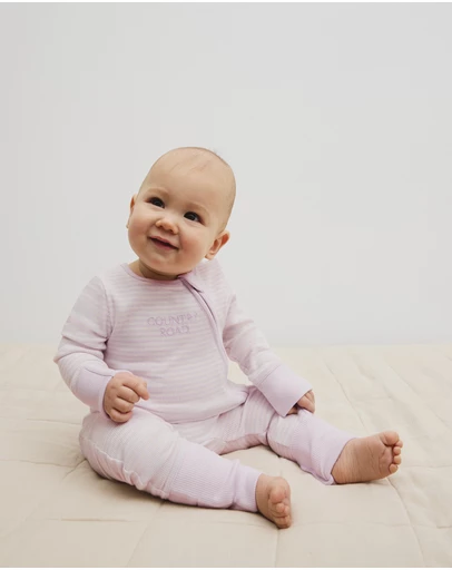 Country Road - Organically Grown Cotton Stripe Rib Jumpsuit