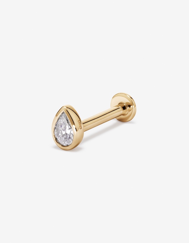 Michael Hill - Pear Cut Helix Single Stud Earring with 0.05 Carat TW of Diamonds in 10kt Gold