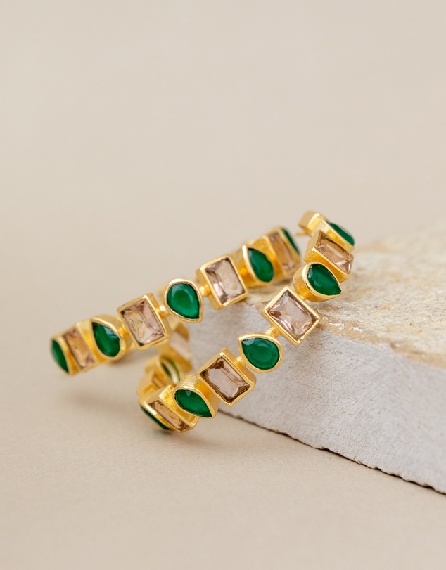 Meshca - Roundhouse Hoop Earrings