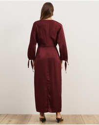 Atmos&Here - June Satin Split Sleeve Midi Dress