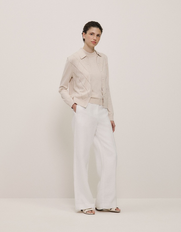 Trenery - Cotton Cashmere Mock Neck Tank in Clay
