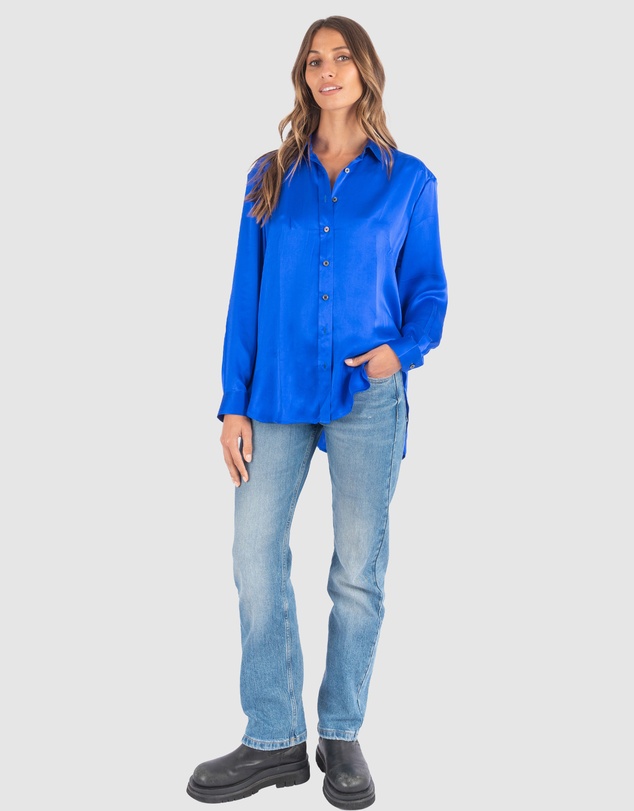 CAMIXA - Soie Satin Oversized Silk Shirt
