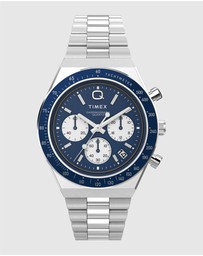 TIMEX - Men’s Q Timex Chronograph Silver & Blue