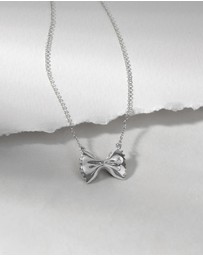 Wanderlust + Co - Bow Tie Pasta Silver Necklace