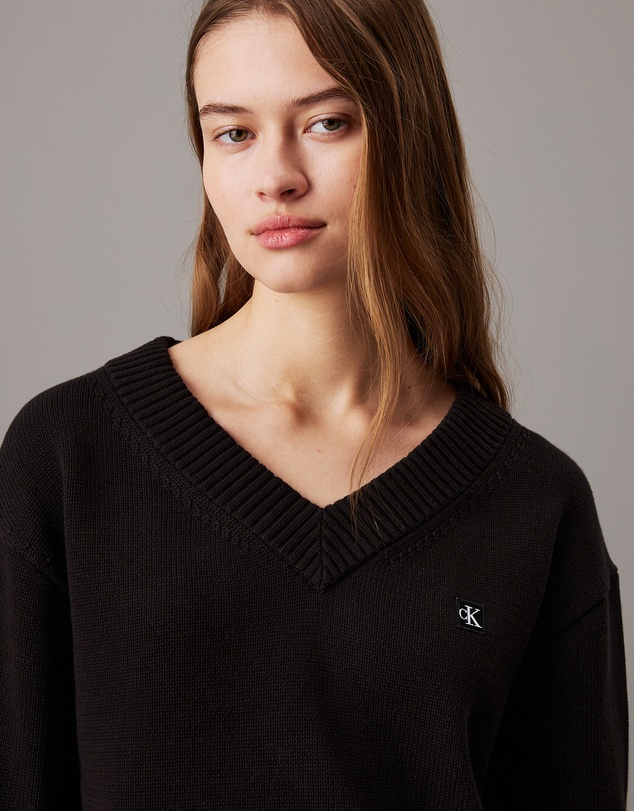Calvin Klein Jeans - Cotton Badge V-neck Jumper