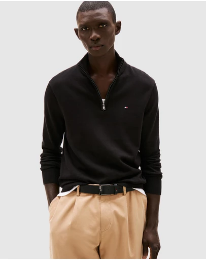 Tommy Hilfiger - Half-Zip Mock Turtleneck Jumper