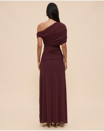Revibe - Repaired CHANCERY Margot One Shoulder Drape Maxi Dress - AU 14