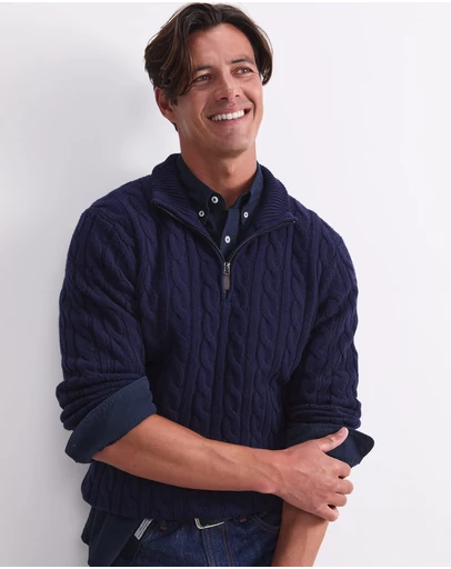 Sportscraft - Cable Knit Quarter Zip