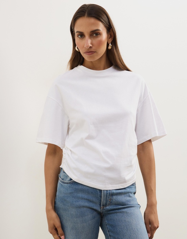Atmos&Here - Short Sleeve Funnel Neck T-Shirt