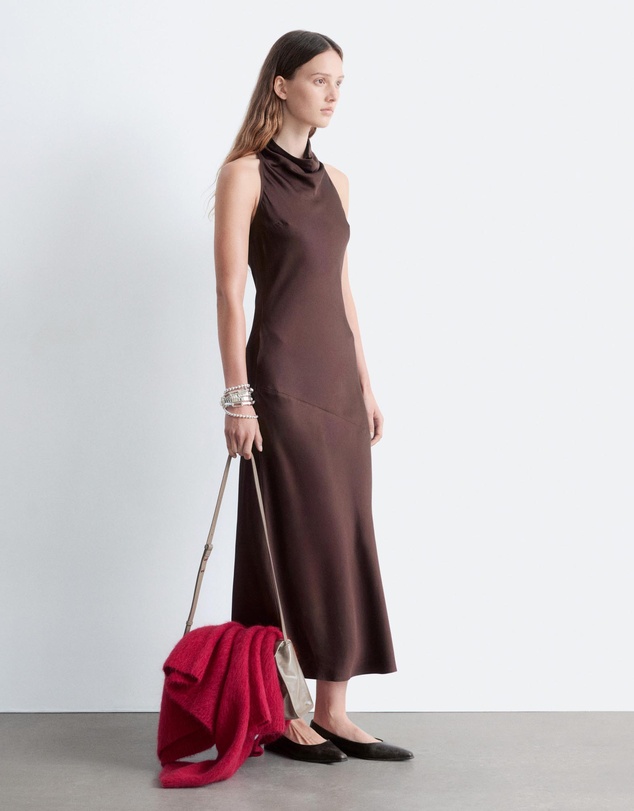 & Other Stories - Cowl-Neck Satin Midi Dress