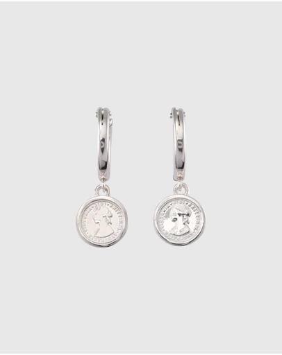 Von Treskow - Hinged Hoop Earrings (15mm) with Micro Coins