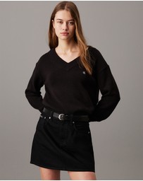 Calvin Klein Jeans - Cotton Badge V-neck Jumper