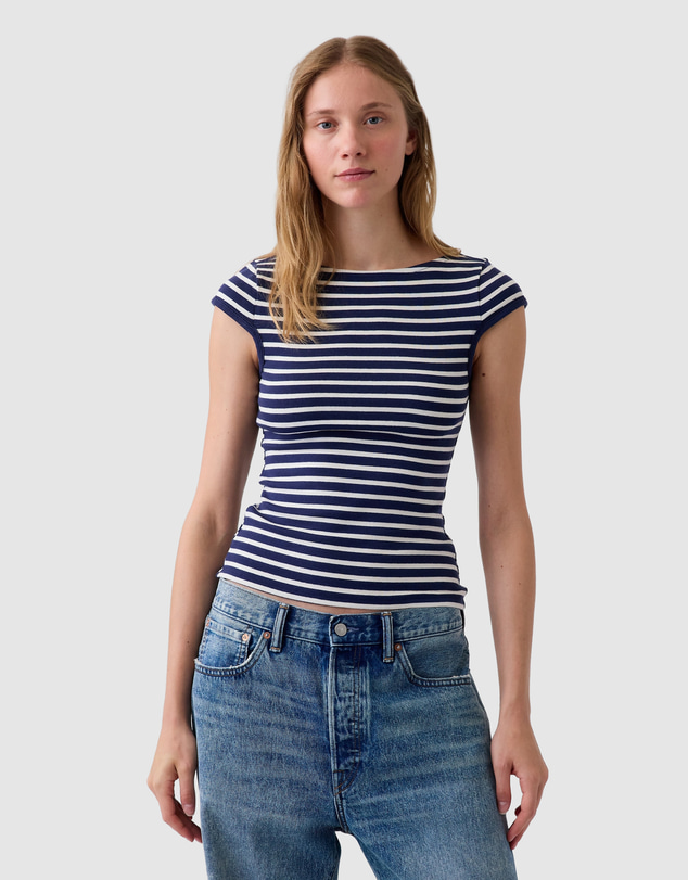 GAP - SS Mod Cap Sleeve Boatneck T-Shirt