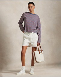 Polo Ralph Lauren - Striped Jersey Cropped Long-Sleeve Tee
