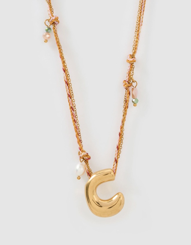 Arms Of Eve - Bubble Letter Necklace - Blush