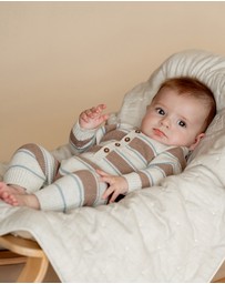 Bebe by Minihaha - Alvin Stripe Organic Knitted Romper