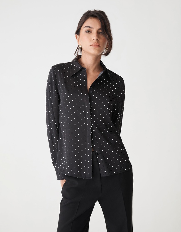Forcast - Courtney Satin Spot Shirt