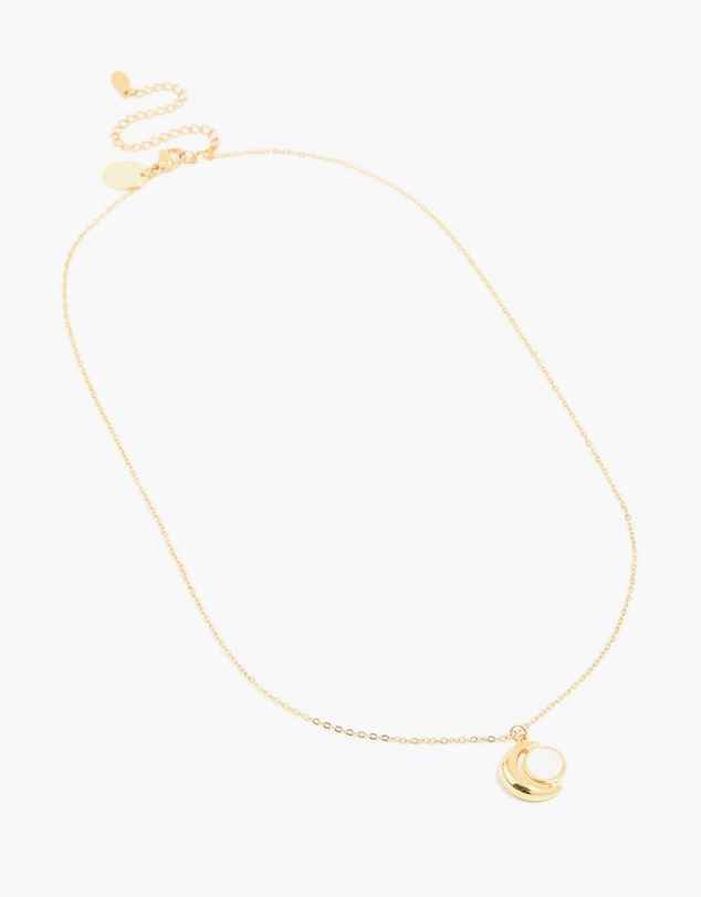 Lovisa - Waterproof Gold Plated Stainless Steel Full & Crescent Moon Phase Necklace