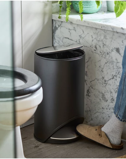 Joseph Joseph - Arc™ 10-Litre Slimline Pedal Bin with Liner Pocket - Carbon Black