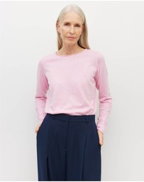 JH Lounge - JHL Crew L/S T (Fine Cotton Cashmere) Candy Marle