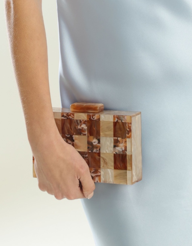 Morgan & Taylor - Harper Acrylic Clutch in Brown