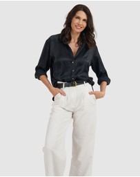 CAMIXA - Soie Satin Oversized Silk Shirt