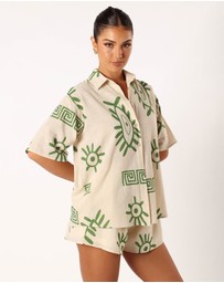 Petal & Pup - Baci Short Set - Beige Green