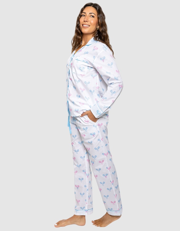 Sant And Abel - Women's Tennis Bows Long PJ Set