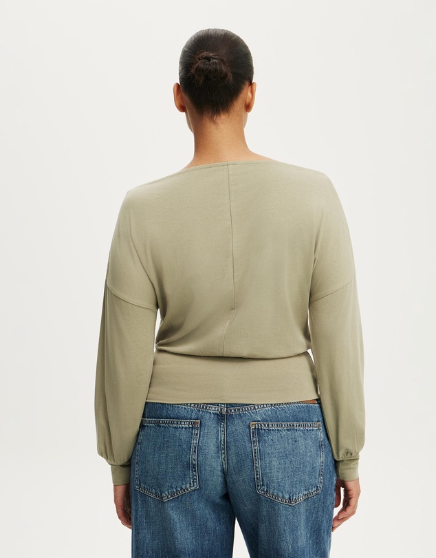 Cotton On - Sage Off Shoulder Long Sleeve