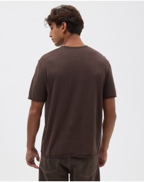 AERE - Linen Blend Rolled Hem Tee