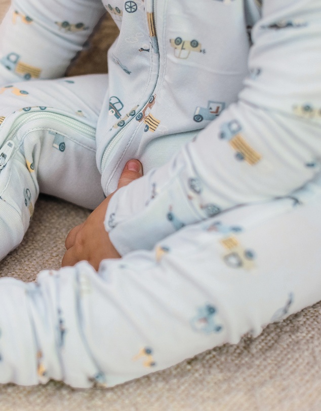 Kynd Baby - Day Or Night Onesie in Blue Haze Cars