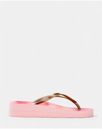 Vionic - Coogee Wedge Toe Post Sandal - Pink Zig Zag