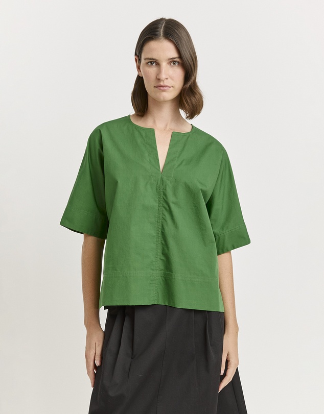 Toorallie - Poplin Split Neck Top