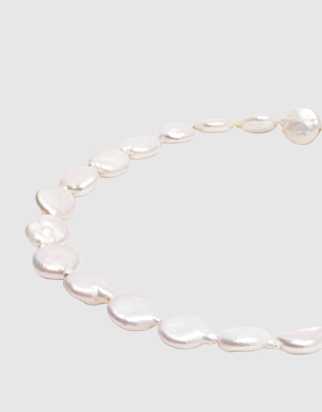 Nialaya Jewellery - Como Flat Pearl Choker