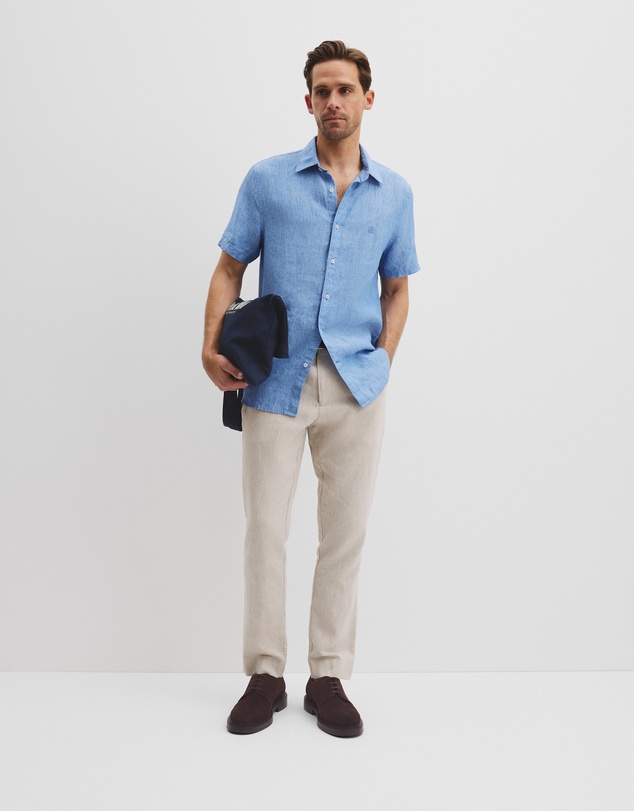 Country Road - Regular Fit Organically Grown Delave Linen Short Sleeve Shirt