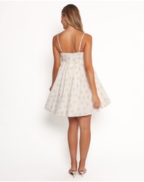 Petal & Pup - Indira Mini Dress - Ivory Blue Floral
