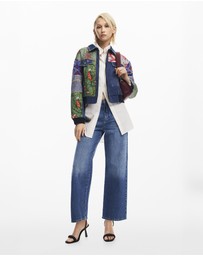 Desigual - Floral trucker denim jacket