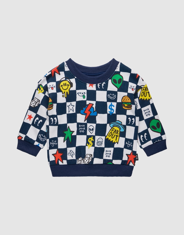 Rock Your Baby - Far Out Check Baby Alexander Sweater