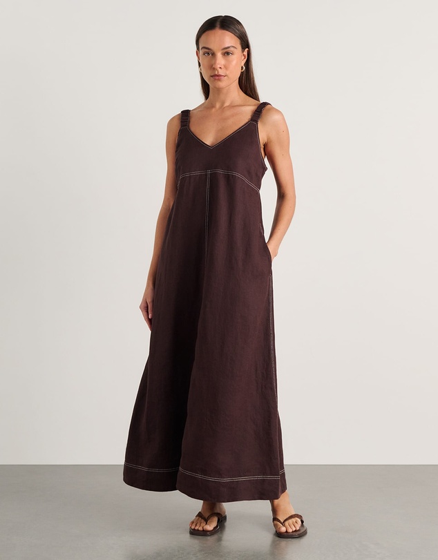 Jag - Sara Linen Midi Dress