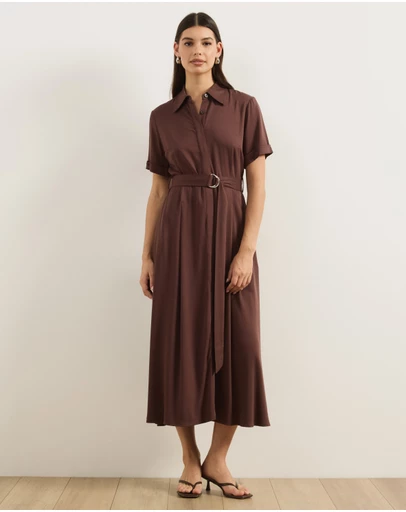 Atmos&Here - Harriet Viscose Twill Midi Dress