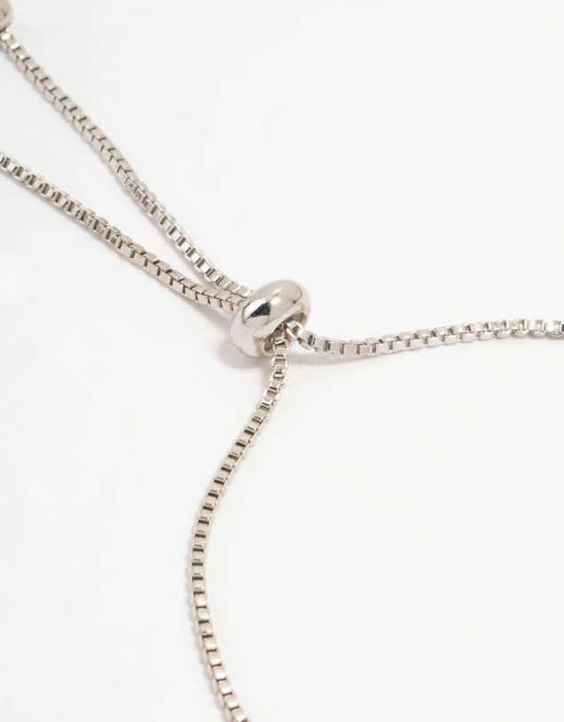 Lovisa - Silver Plated Cubic Zirconia Floral Toggle Bracelet