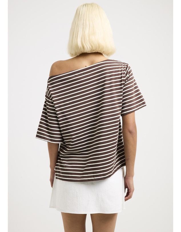 Subtitled - Amber Asymmetric Stripe Top